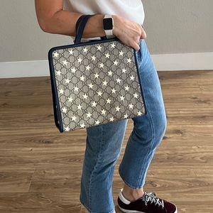 Gucci Printed Coated Canvas Tote Medium - GG Navy Stars